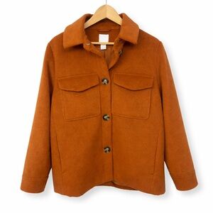 H&M Women's Oversized Chestnut Brown Utility Shacket